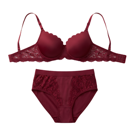 Women’s Lace Bra & Panty Set (RED)