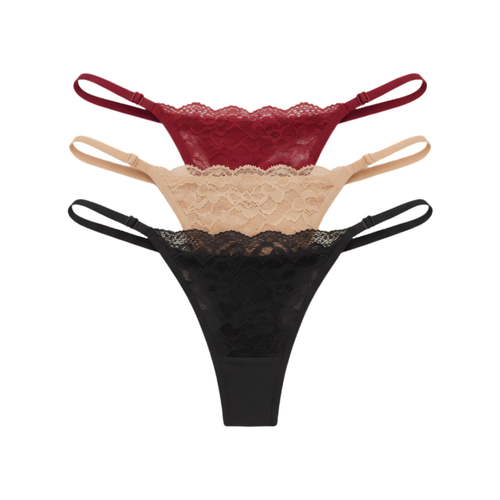 Women’s Lace Thong Panty – Pack of 3