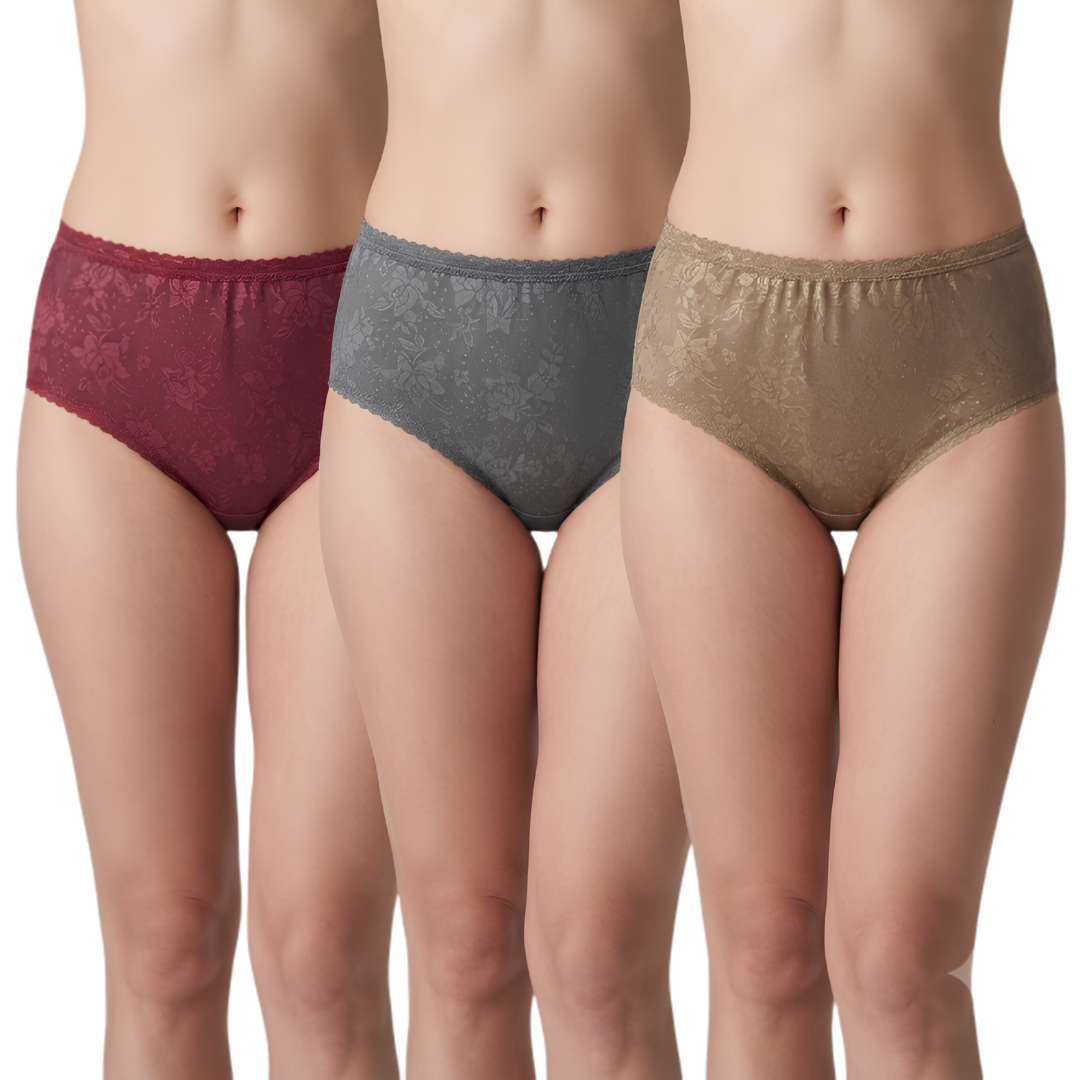 Women’s Floral Print Briefs – Pack of 3
