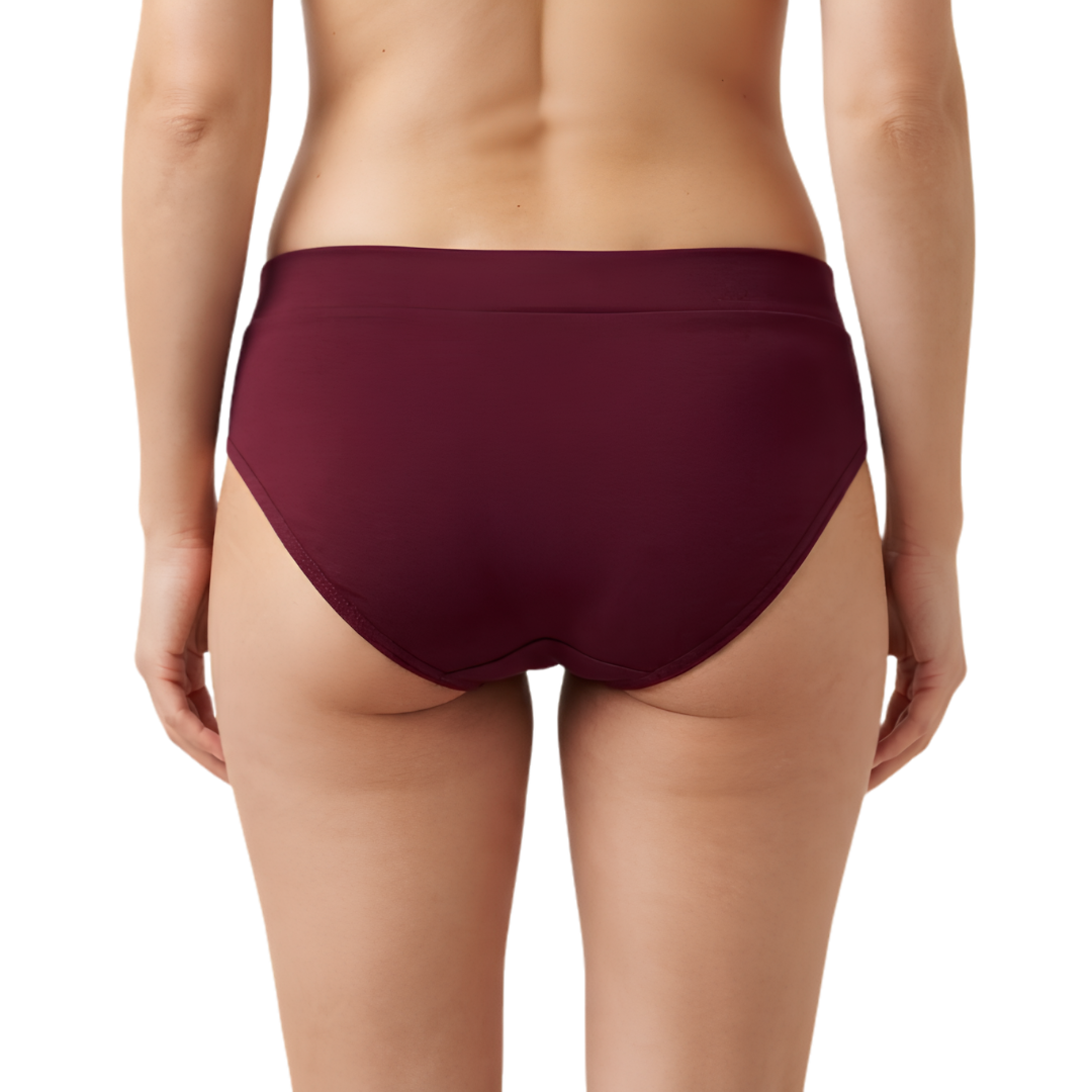 Women’s Solid Brief Panty – (RED)