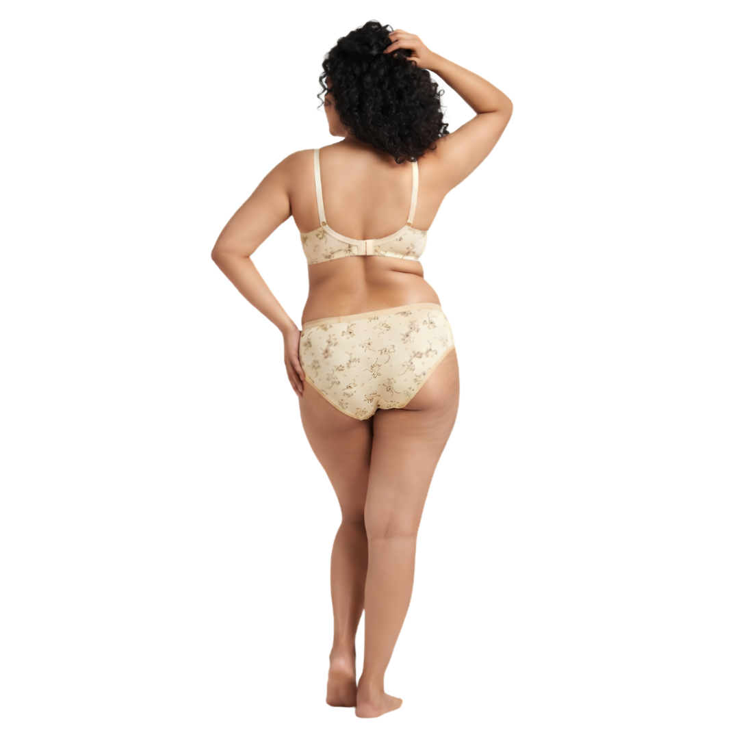 Floral Printed Padded Bra & Panty Set