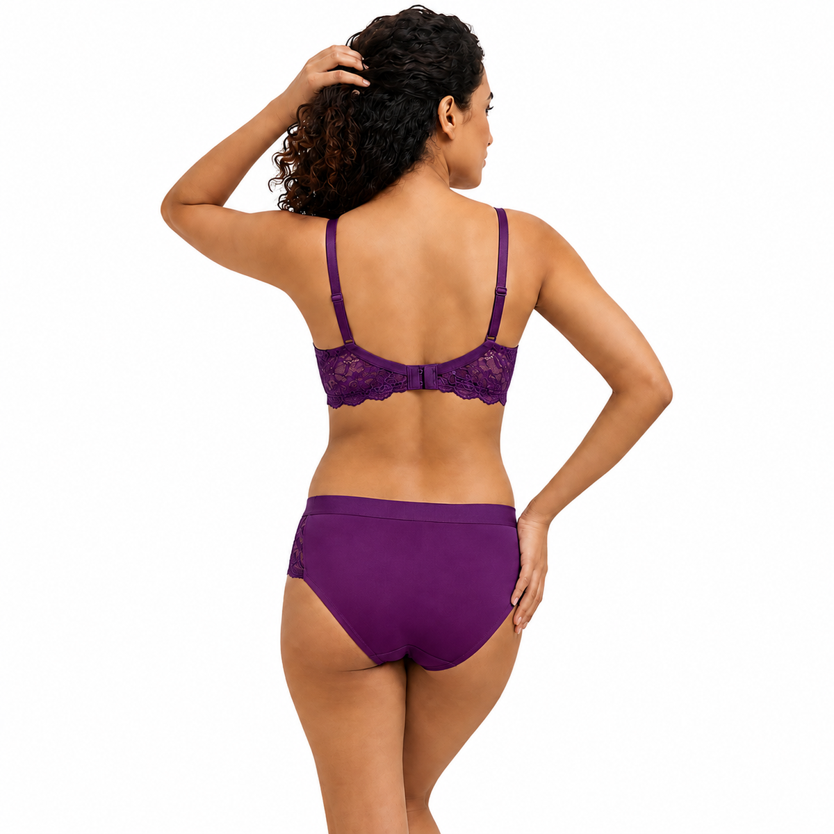 Women’s Lace Bra & Panty Set – (PURPLE)