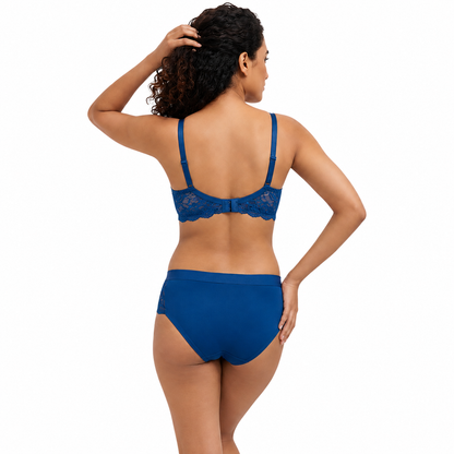 Women’s Lace Bra & Panty Set – (BLUE)
