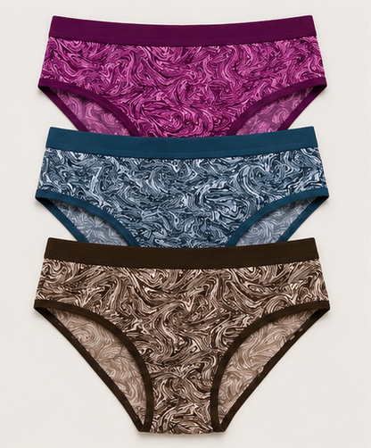 Women’s Floral Printed Cotton Brief Panty Set – Pack of 3