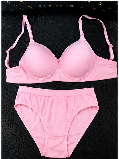 Women’s Pink Lightly Padded Bra & Panty Set